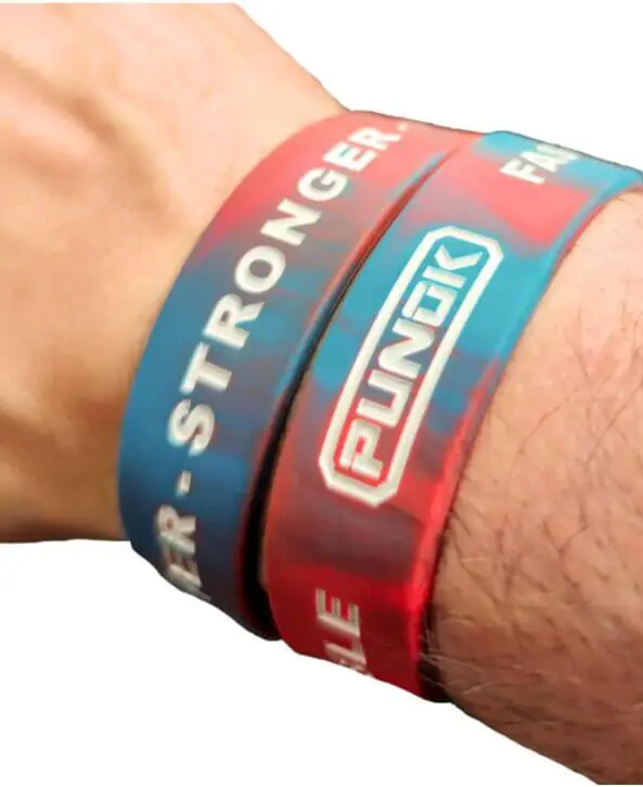 Silicone bracelet red-blue 19mm-Punok
