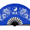 Éventail Tai Chi (Tai Ji Shan) Double Dragon – Sur Mesure bleu foncé