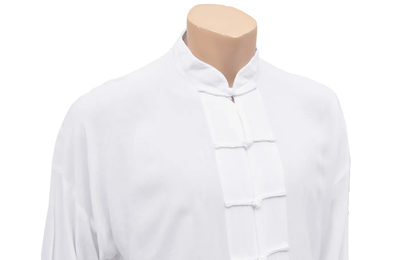 White Cotton-Viscose Tai Chi Top