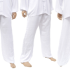 White Viscose and Cotton Tai Chi Pants