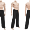 Black Viscose and Cotton Tai Chi Pants