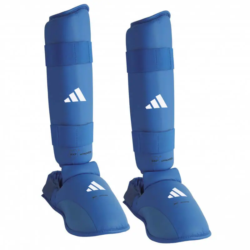 Adidas Karate Shin and Foot Protectors - blue, red - WKF