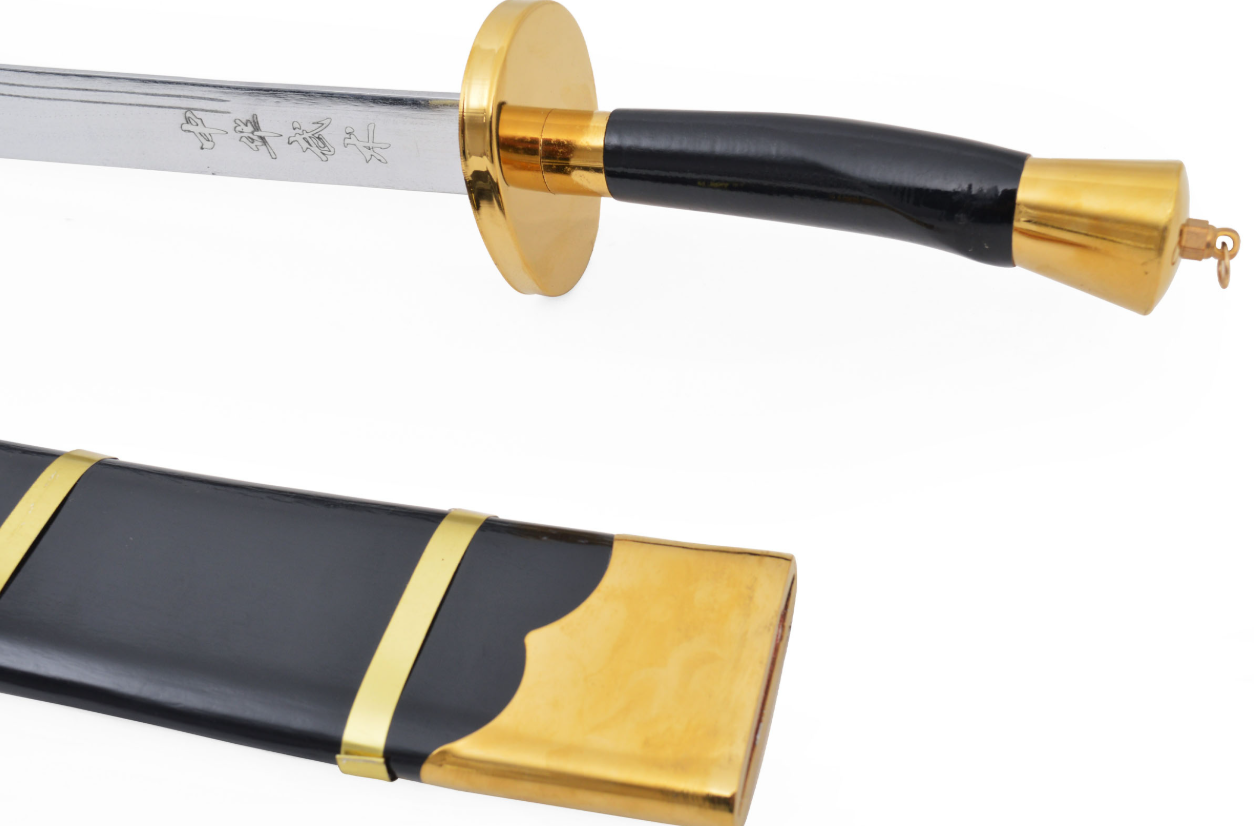 Tai Ji Sword - Tai Chi - Premium - Semi-Rigid Blade (Copie) (Copie) (Copie) (Copie) (Copie) (Copie) (Copie) (Copie) 10 Sabre Kung-Fu avec fourreau - Noir doré