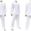 White Viscose and Cotton Tai Chi Outfit