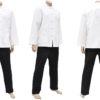 Traditional Tangzhuang Long-Sleeved White Cotton Outfit