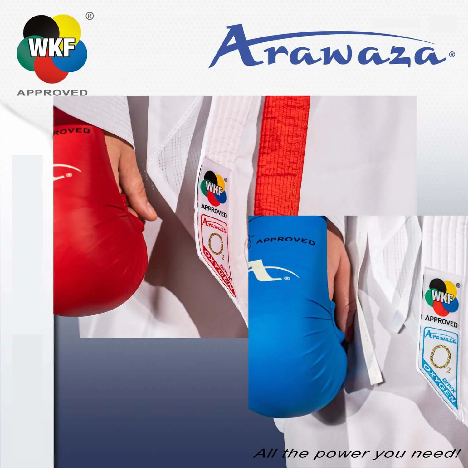 Karate-Gi Arawaza Onyx Oxygen - Premiere League - WKF Approved - Blue Red