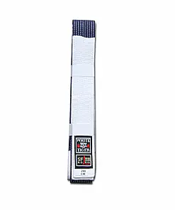 NORIS white and blue cotton piqué belt from Yoseikan Budo