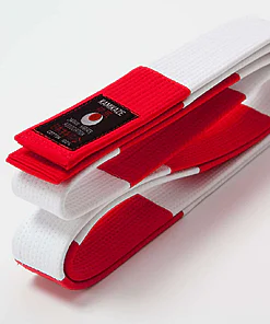 Red and White KAMIKAZE Karate Belt - high quality cotton