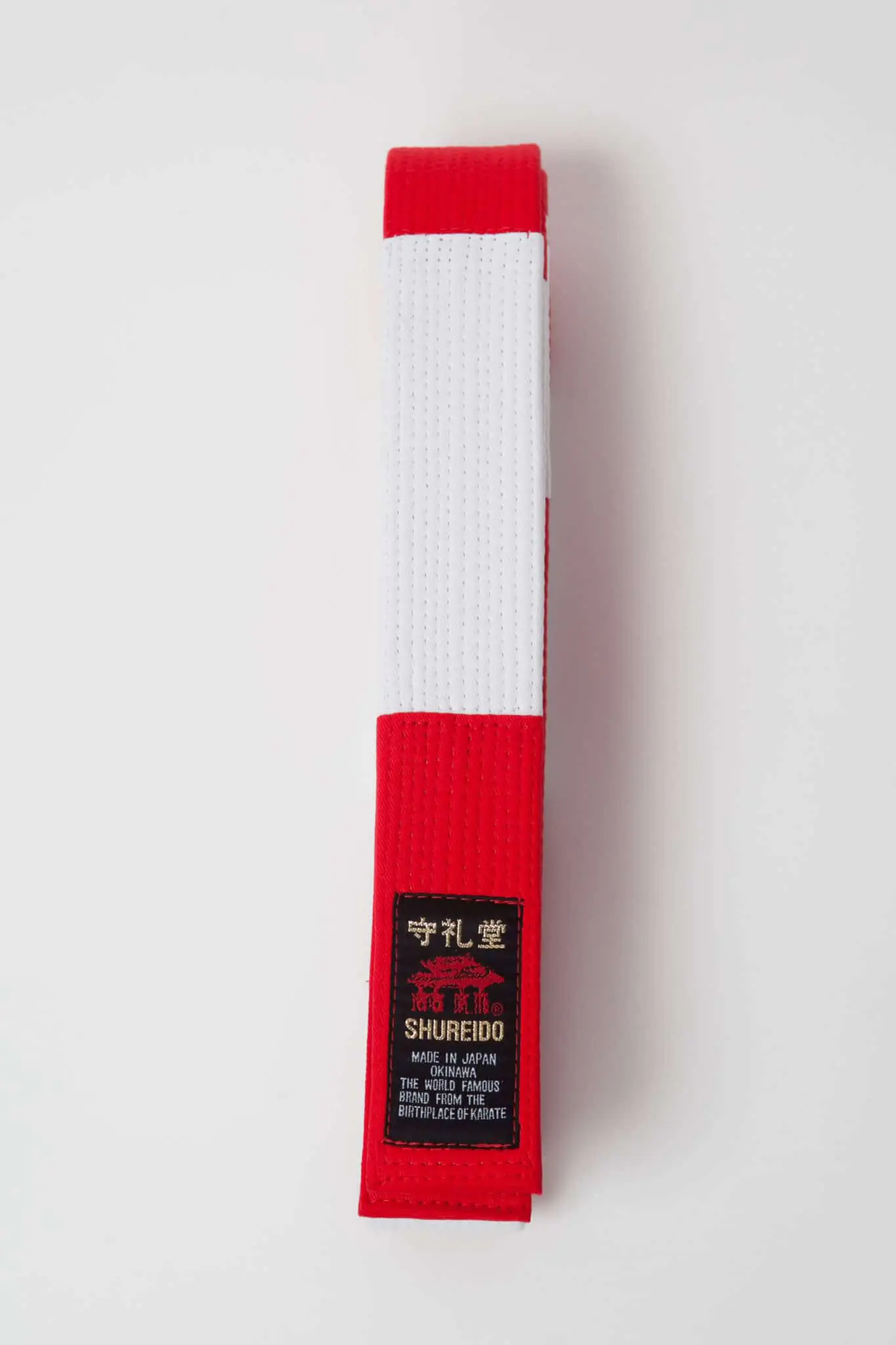 belt-karate-shureido-red-and-white-6-eme-on-top