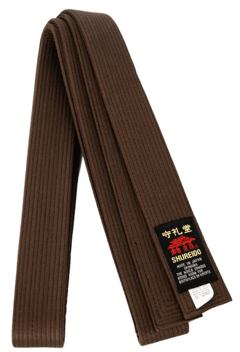 Brown SHUREIDO Okinawa Extra Large Karate Belt - high quality cotton