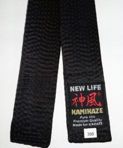 KAMIKAZE Extra Large Black Karate Belt in Natural Silk