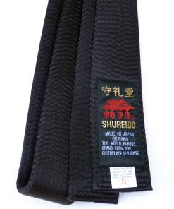 Black SHUREIDO Karate Belt - Cotton or Silk-Satin - Extra Large