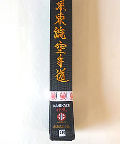 KAMIKAZE Special SHITO-RYU Black Karate Belt - High-quality satin