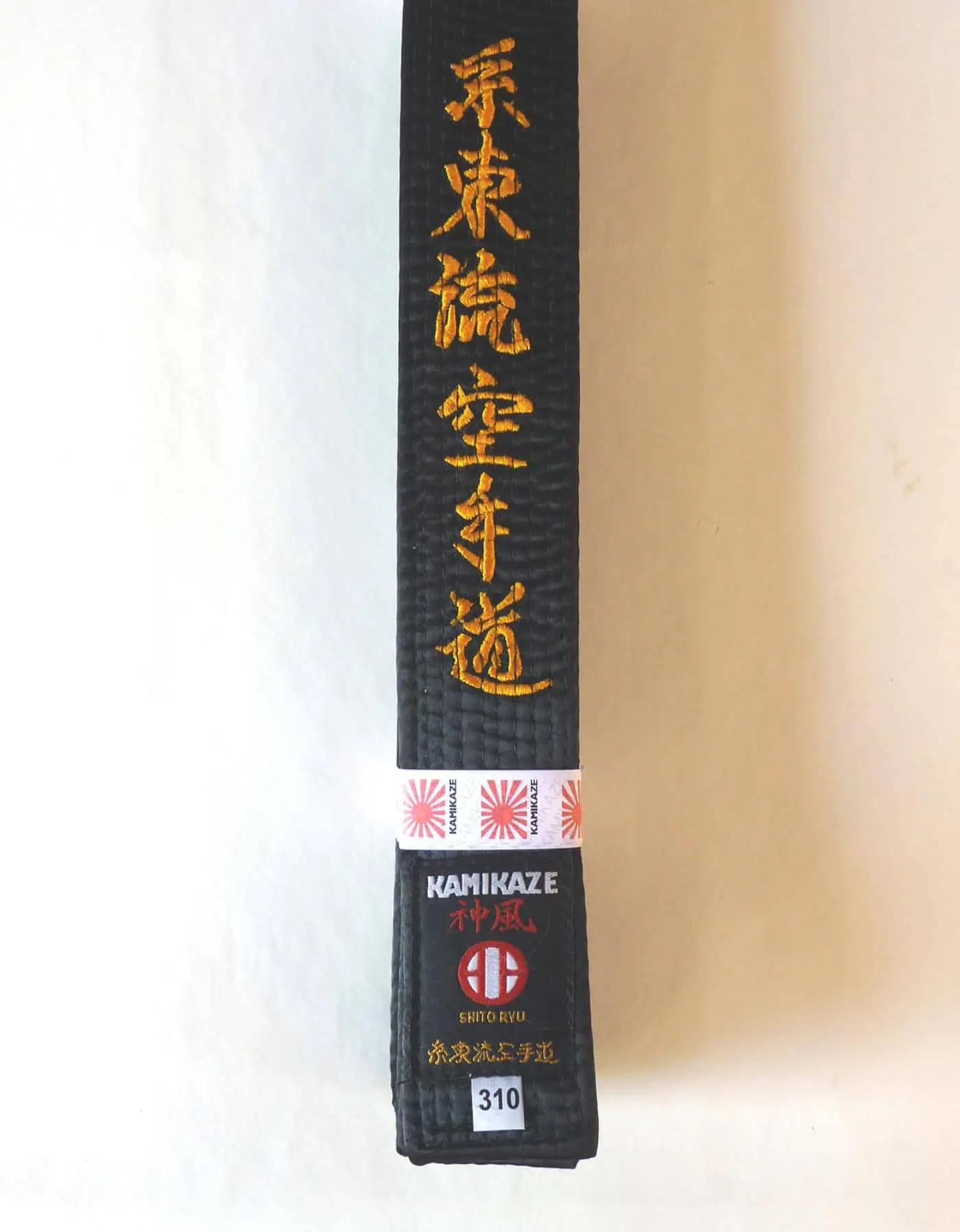 KAMIKAZE Special SHITO-RYU Black Karate Belt - High-quality satin