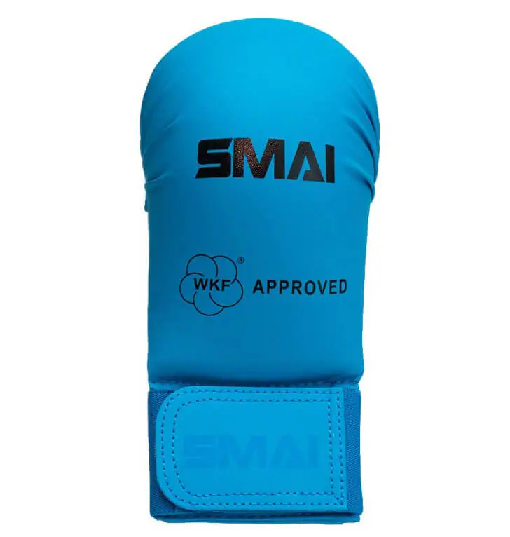 SMAI Thumbless Karate Gloves - WKF 8 karate-gloves-without-toes-smai-wkf-blue-