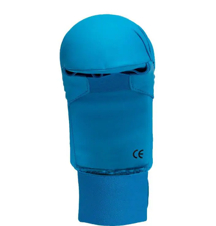 SMAI Thumbless Karate Gloves - WKF 9 gloves-of-karate-without-knee-smai-wkf-blue-front