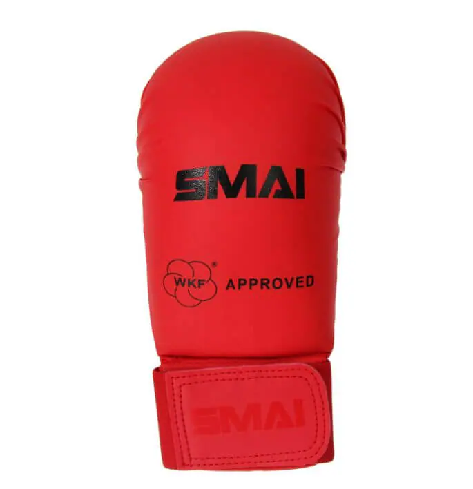 SMAI Thumbless Karate Gloves - WKF 5 karate-gloves-without-toes-smai-wkf-red-