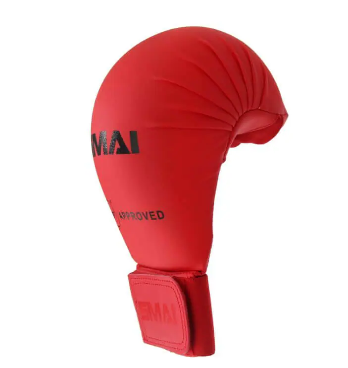 SMAI Thumbless Karate Gloves - WKF 6 karate-gloves-without-toes-smai-wkf-red-side