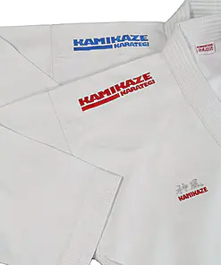karategi Kamikaze Premier Kata embroidered shoulders in red and blue