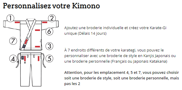 How to customize your kimono or belt (embroidery, alterations, made-to-measure, etc.) 2 personnalisation kimono
