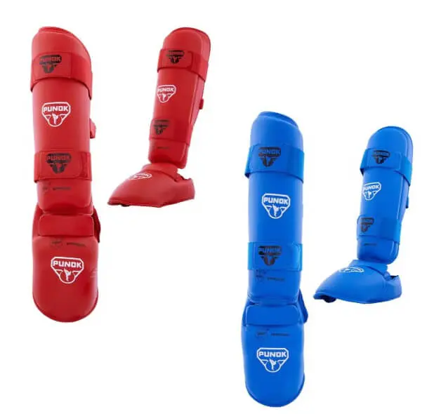 karate-punok-shin-and-foot-protectors-blue-or-red-wkf