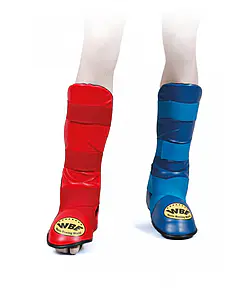 Karate Contact Noris shin and foot protectors - blue or red
