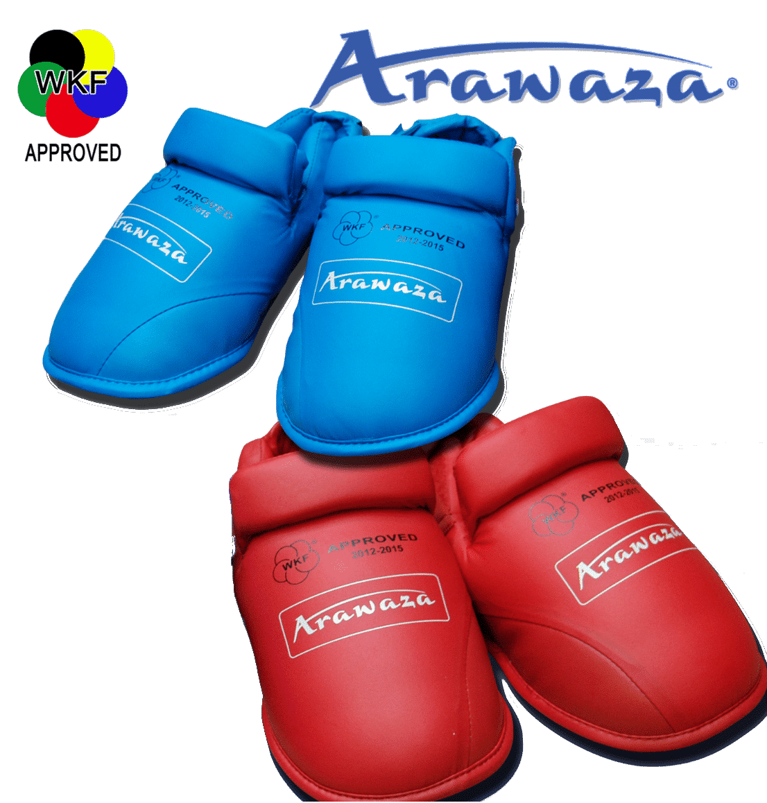 ARAWAZA Karate foot guards blue or red - WKF