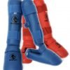 BUDO-FIGHT Karate shin and foot guards - blue or red detachable-red-or-blue
