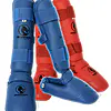 BUDO-FIGHT Karate shin and foot guards - blue or red detachable-red-or-blue