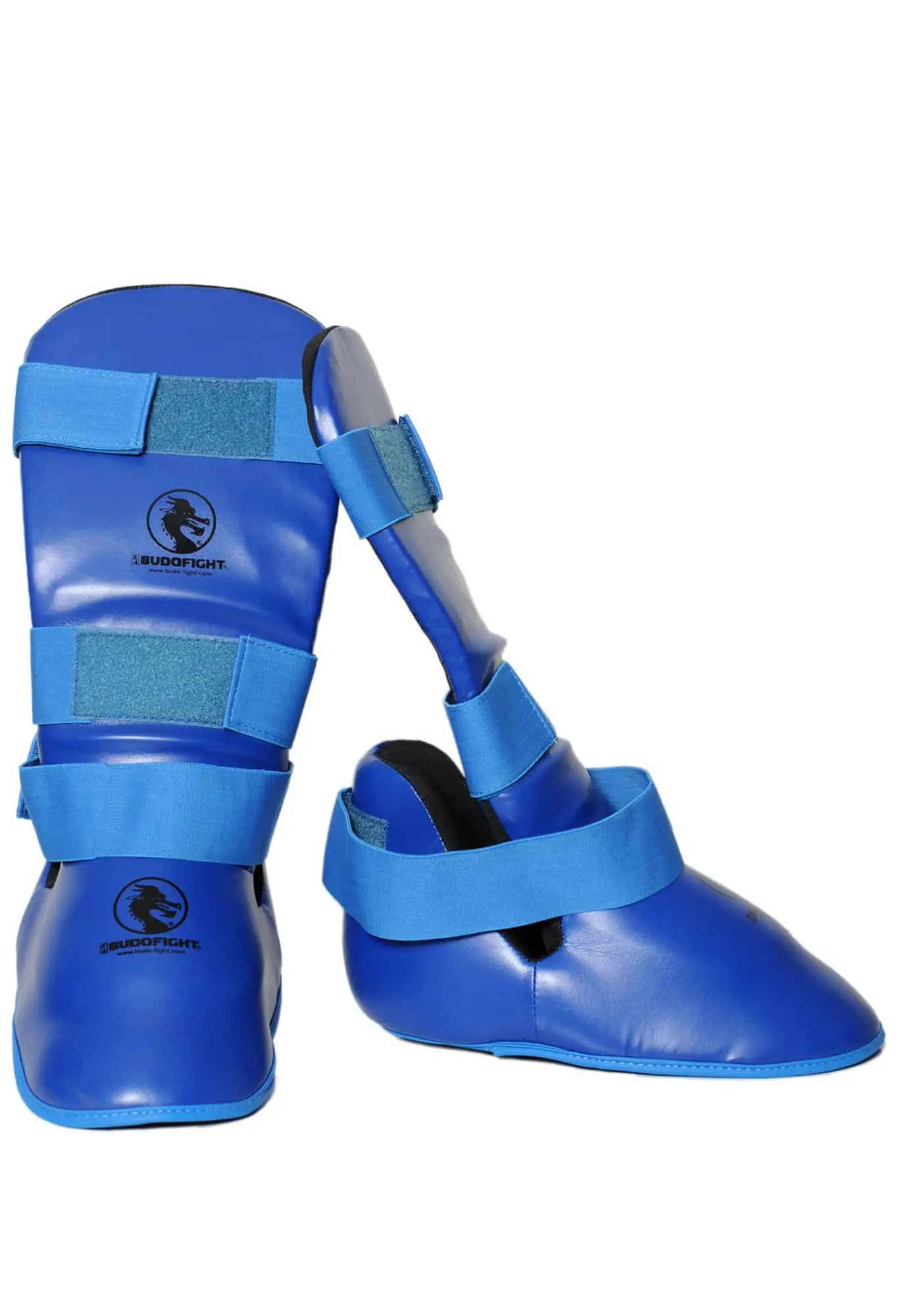 Karate Contact Shin and Foot Protectors - Budo-Fight - blue or red - Image 2